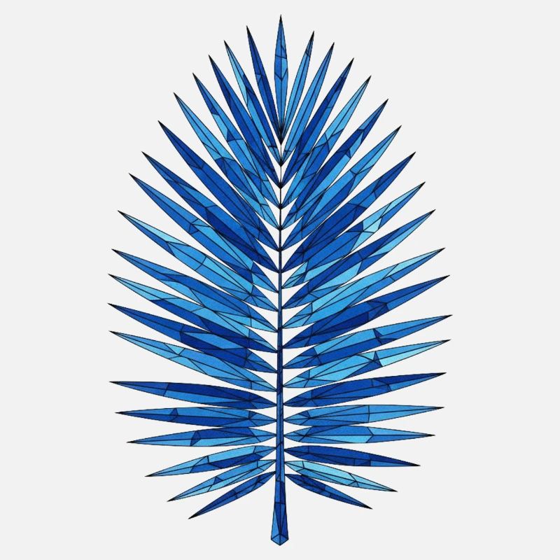 Blue Geometry Palm Leaf