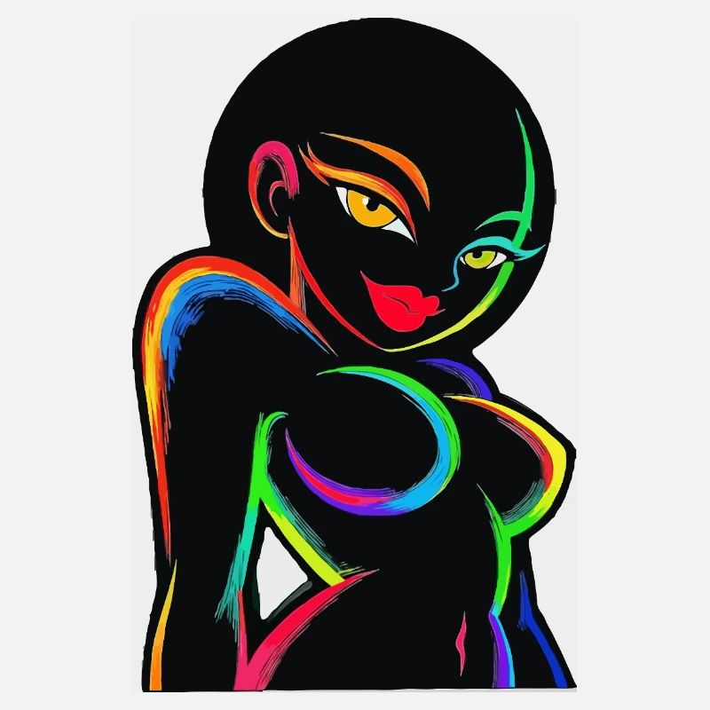 Neon Rainbow Silhouette