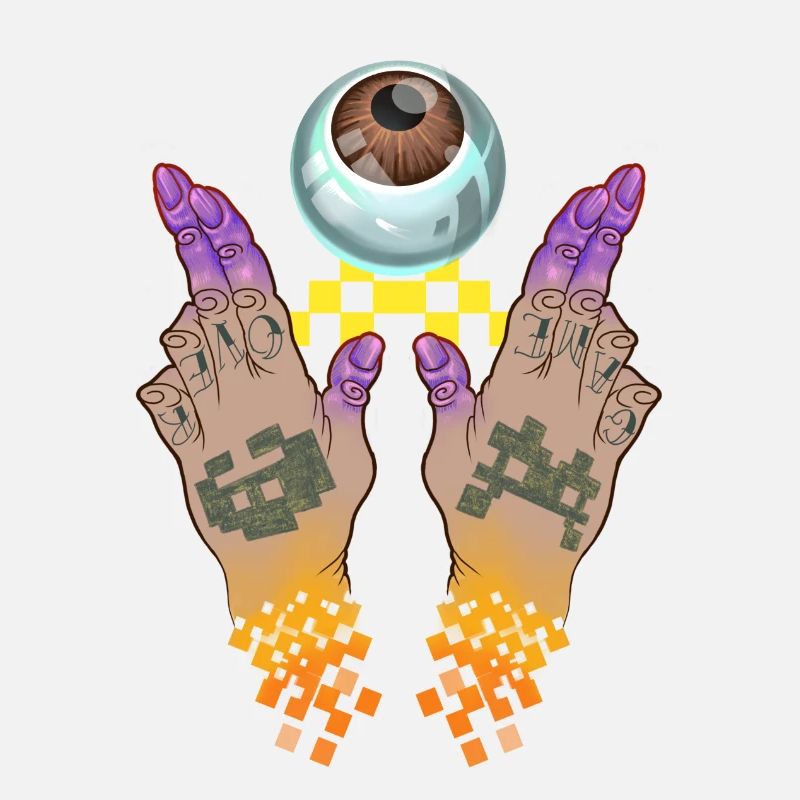 hands eye print