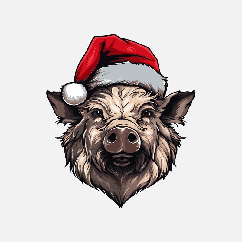 Tête d’animal de Noël de sanglier