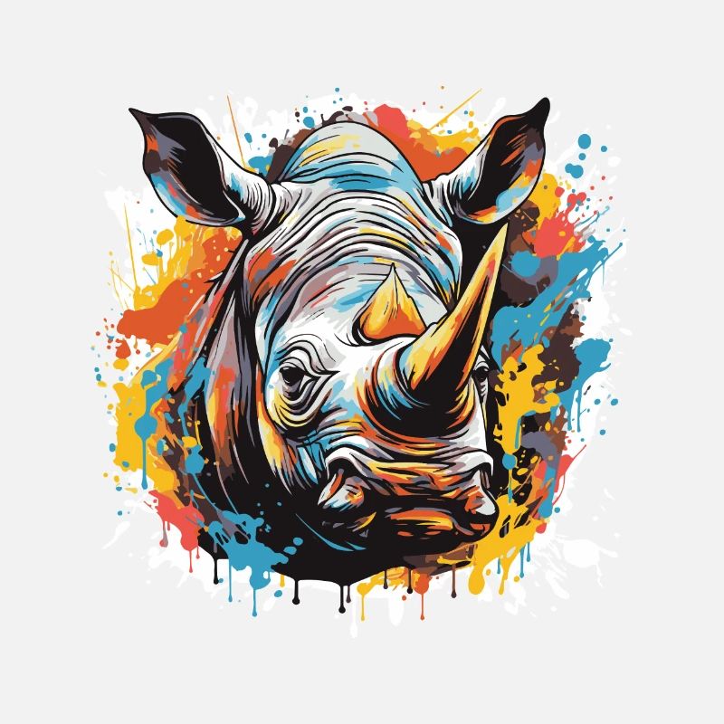 Rhinoceros Pop Art Head