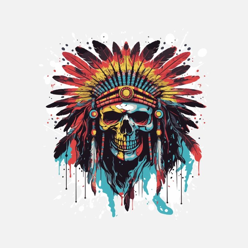 Apache Skull Indian Pop Art