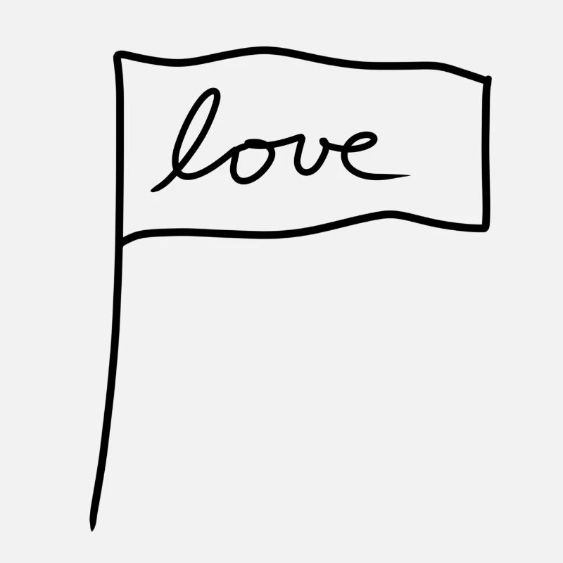 Drapeau Symbole Forme Amour