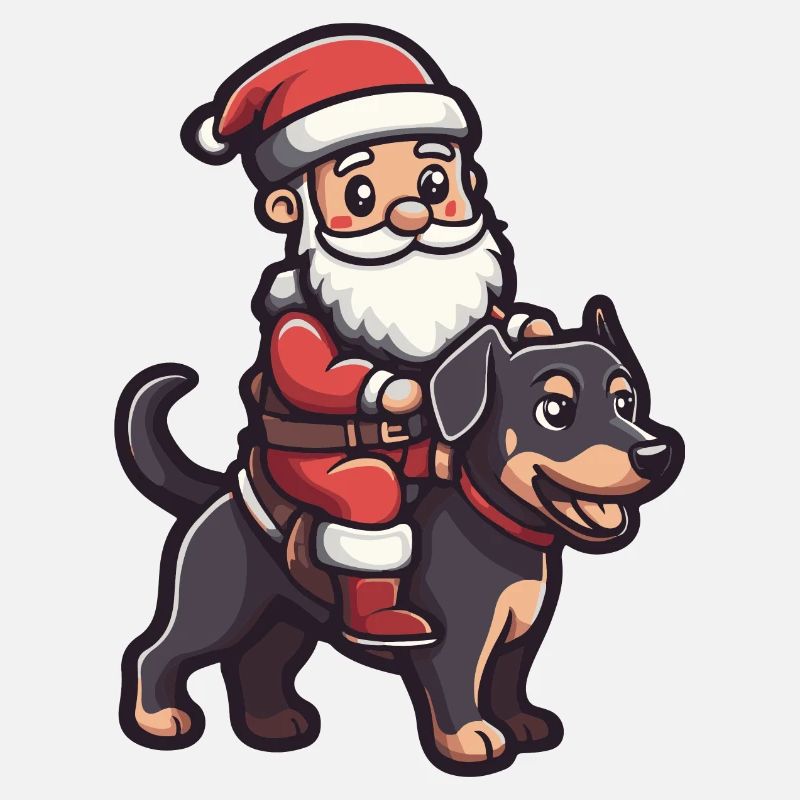 Dobermann Hund Weihnachtsmann