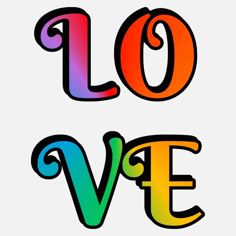 Amour arc-en-ciel rétro