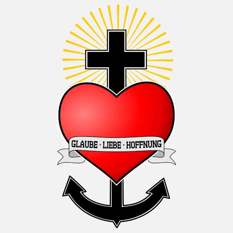 Glaube Liebe Hoffnung, Herz Anker Kreuz Seemann