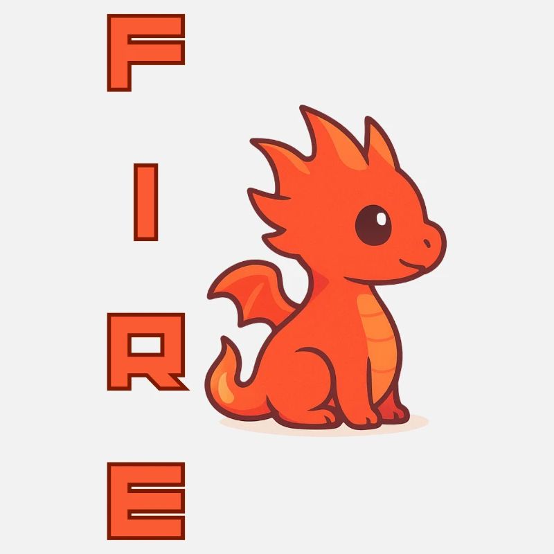 Cartoon Flammendrache