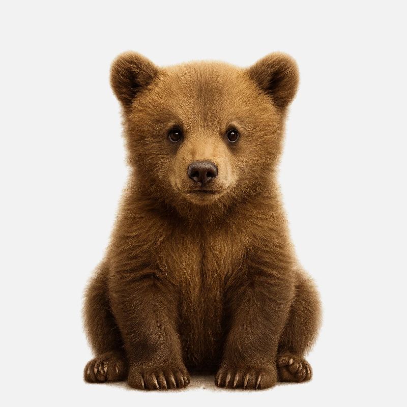 Bébé ours en fourrure brune douce