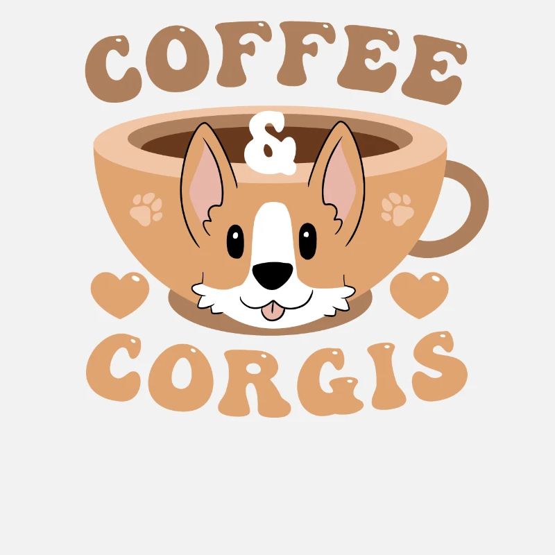Corgi Hund & Kaffee