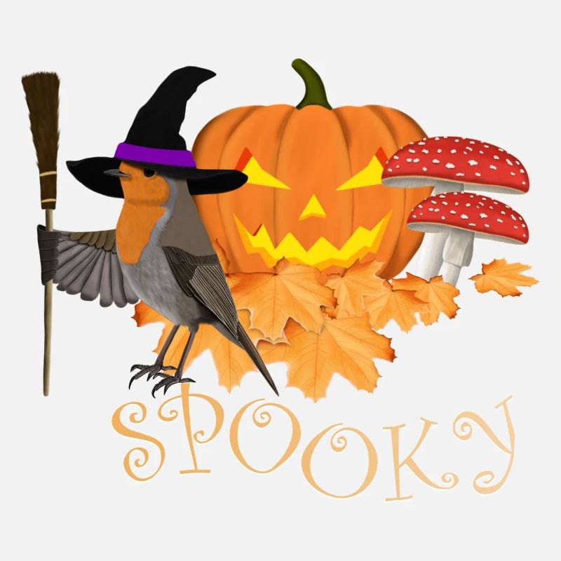 Robin Bird Birdwatcher Halloween Spooky