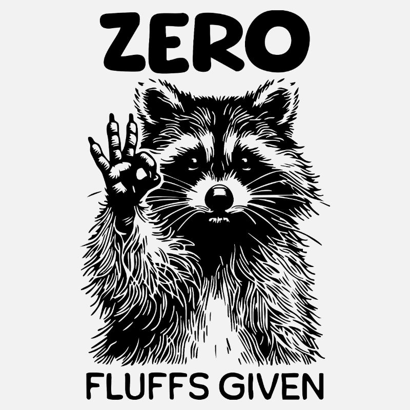 Null Flusen gegeben | Lustiger Waschbär Print