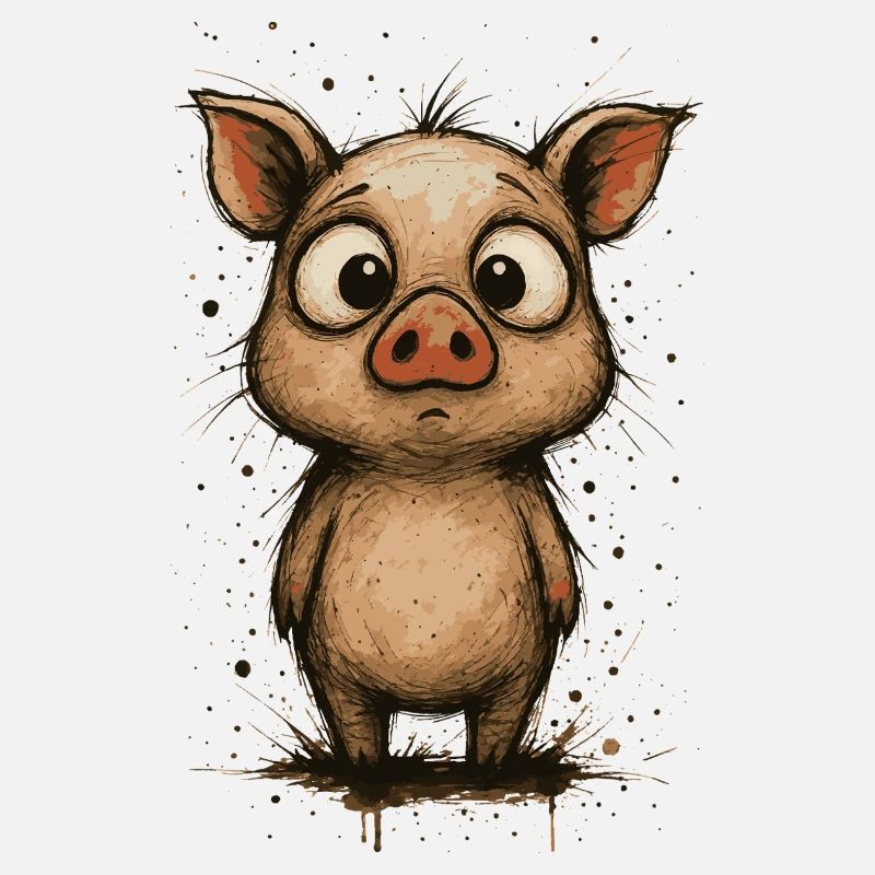 Lustiges Ferkel mit großen Augen – Splash