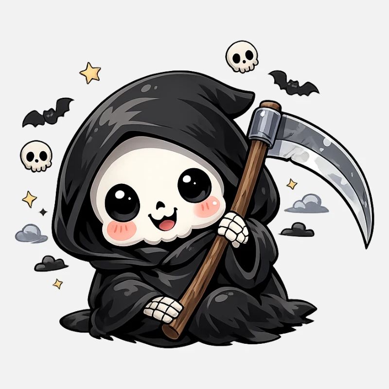Cuddly Grim Reaper with Scythe