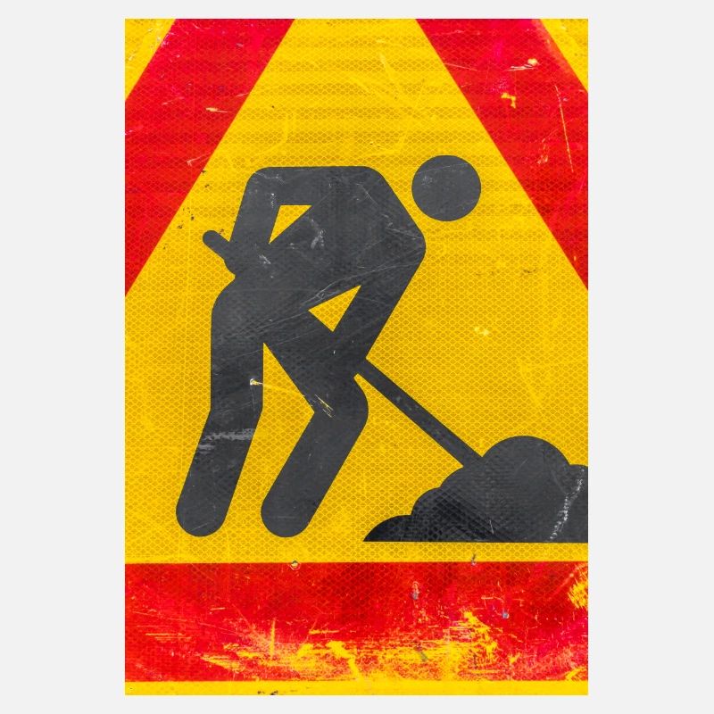 Workman road sign