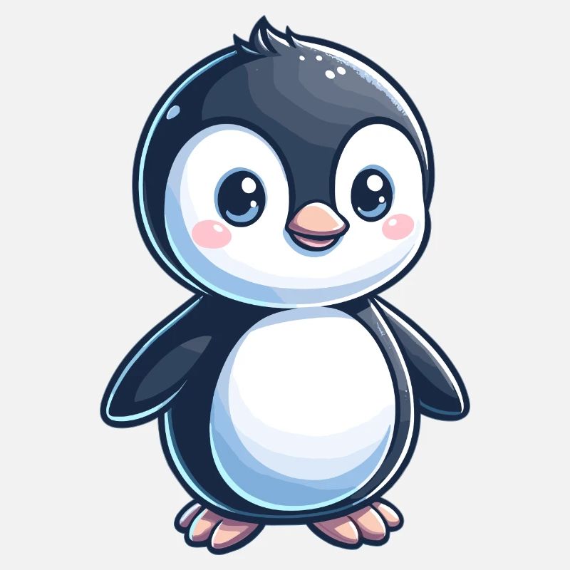 kindlich gestalteter Pinguin