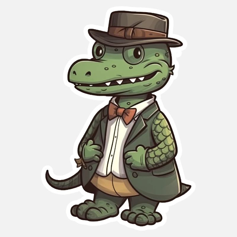 A cute crocodile wearing a bowtie