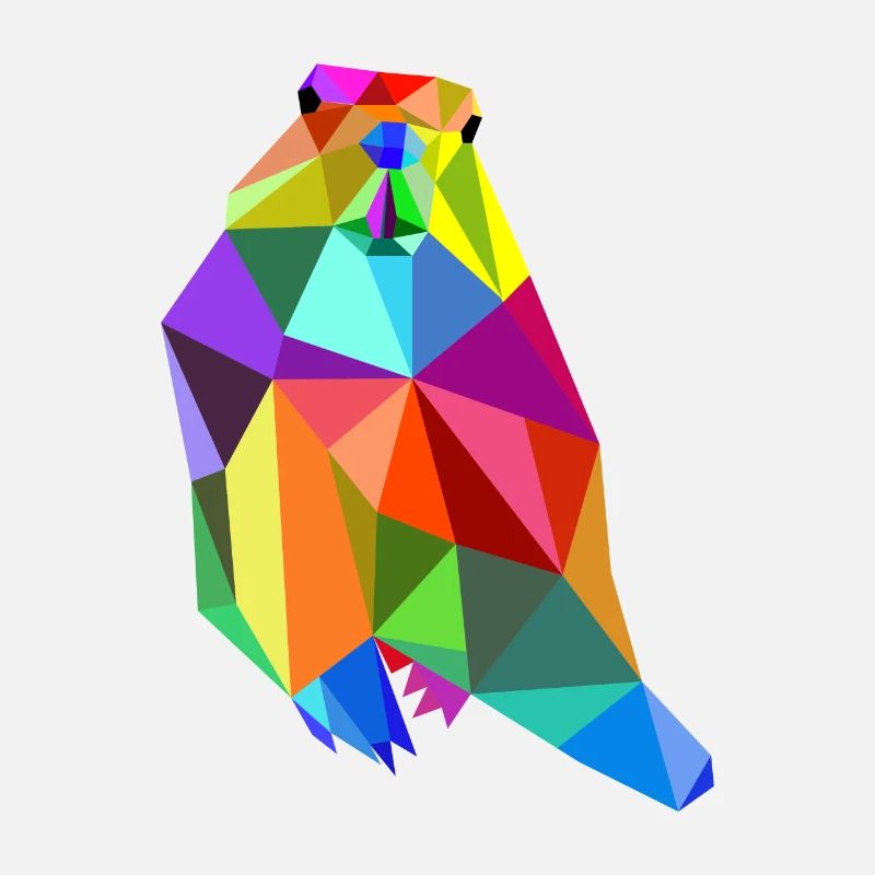 Murmeltier Biber Regenbogen Tiere Polygon
