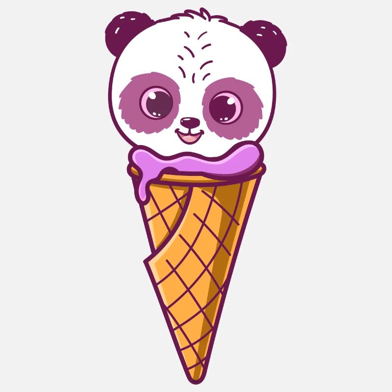 Süßer Pandakopf, der auf Eis lächelt