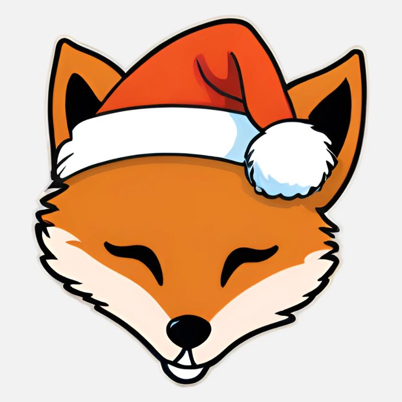 Fuchs mit Santa Hut Grafik