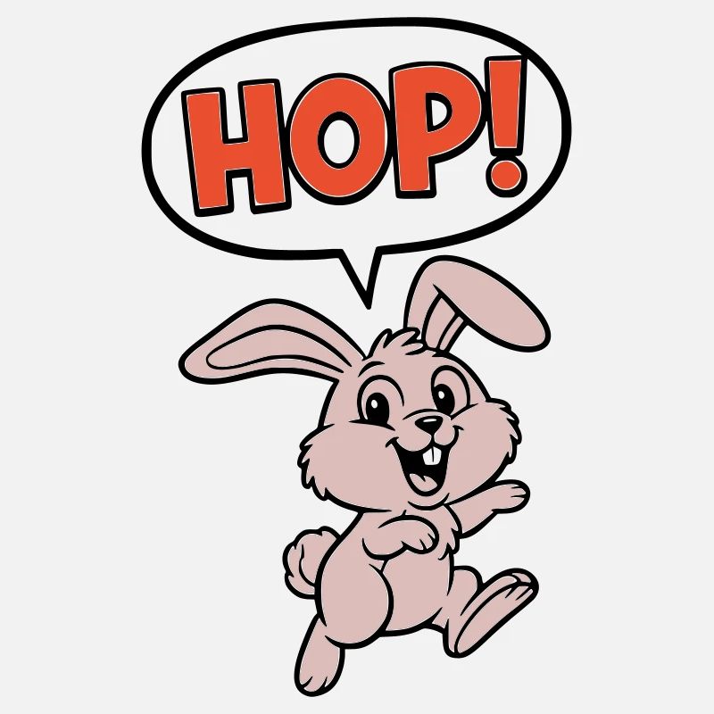 HOP! Bunny Jumping Comic Action Vector