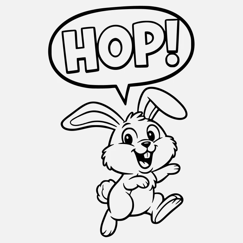 HOP! Bunny Jumping Outline Comic
