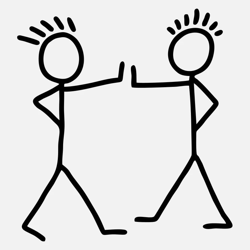 2 Strichmännchen - Handschlag