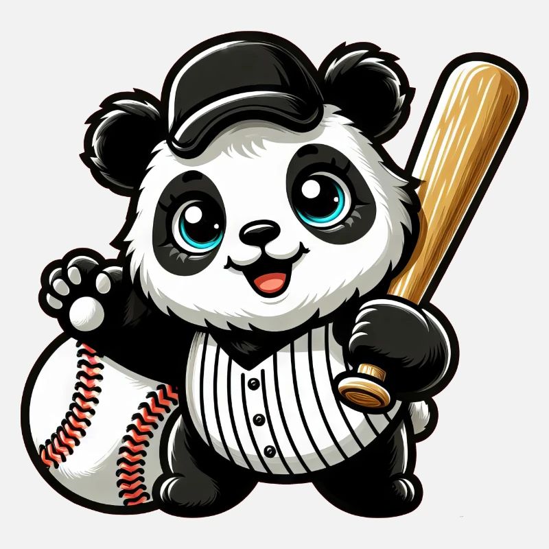 Joueur de baseball panda en action