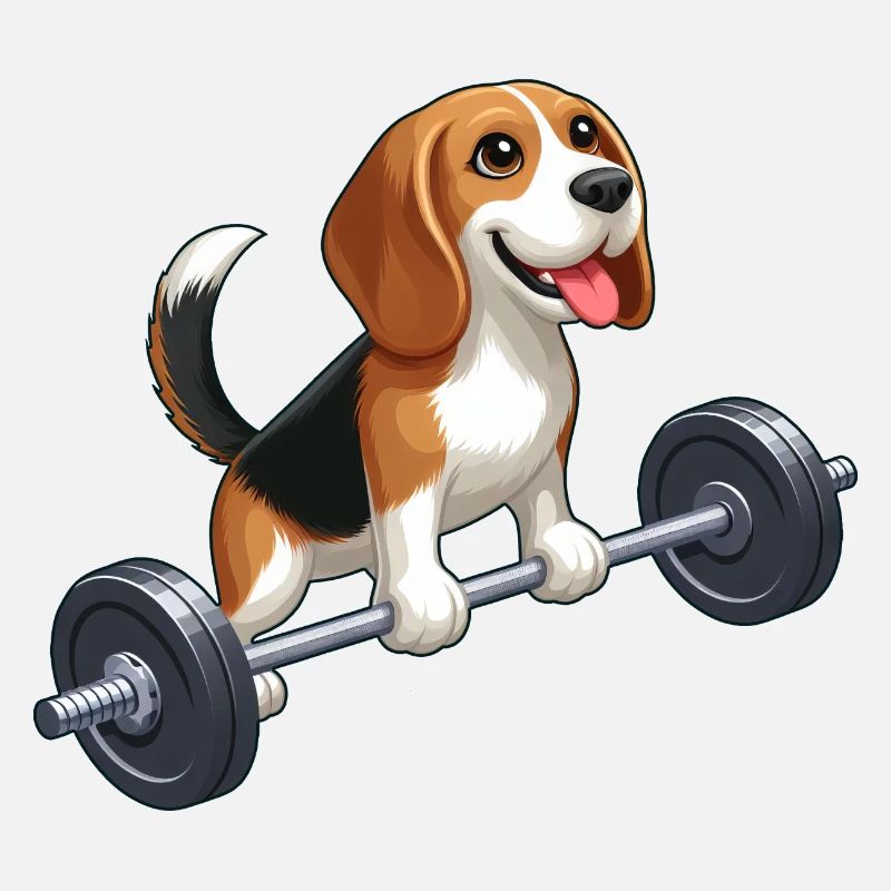 Beagle Gewichtheber Workout Kraft