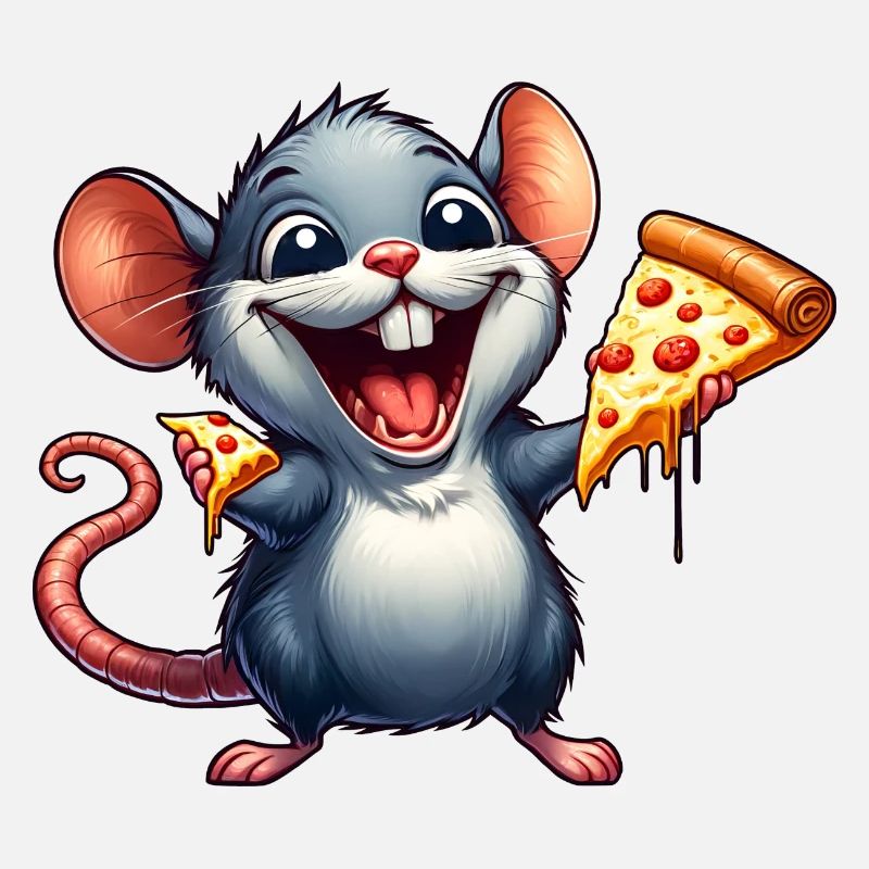 Lab Rat Enjoys Pizza Funny