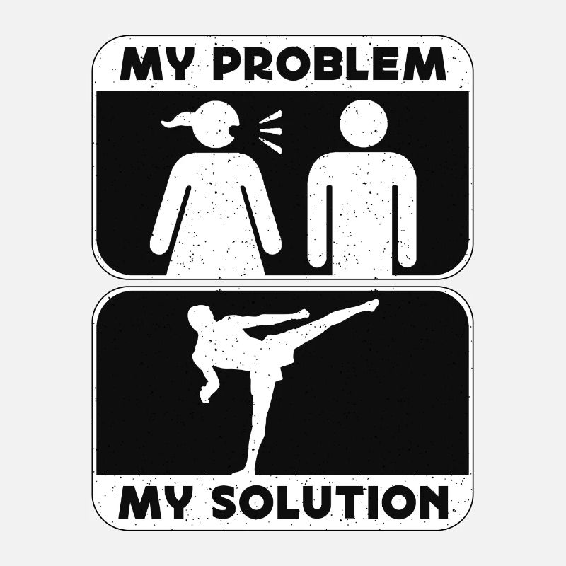Kickboxer My Problem My Solution Pictogram Dad Mom