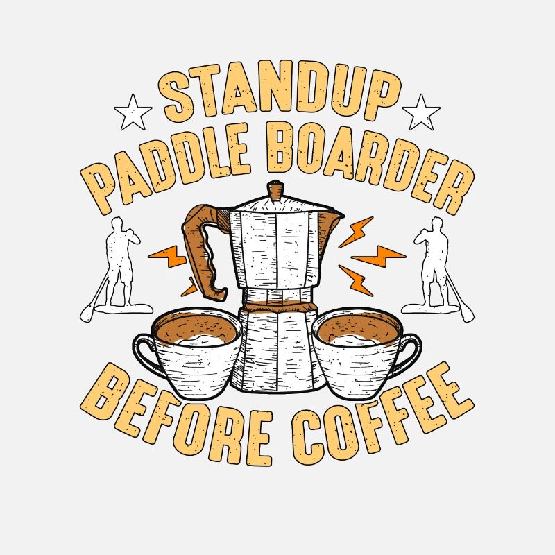 StandUp Paddle Boarder Before Paddleboard Coffee