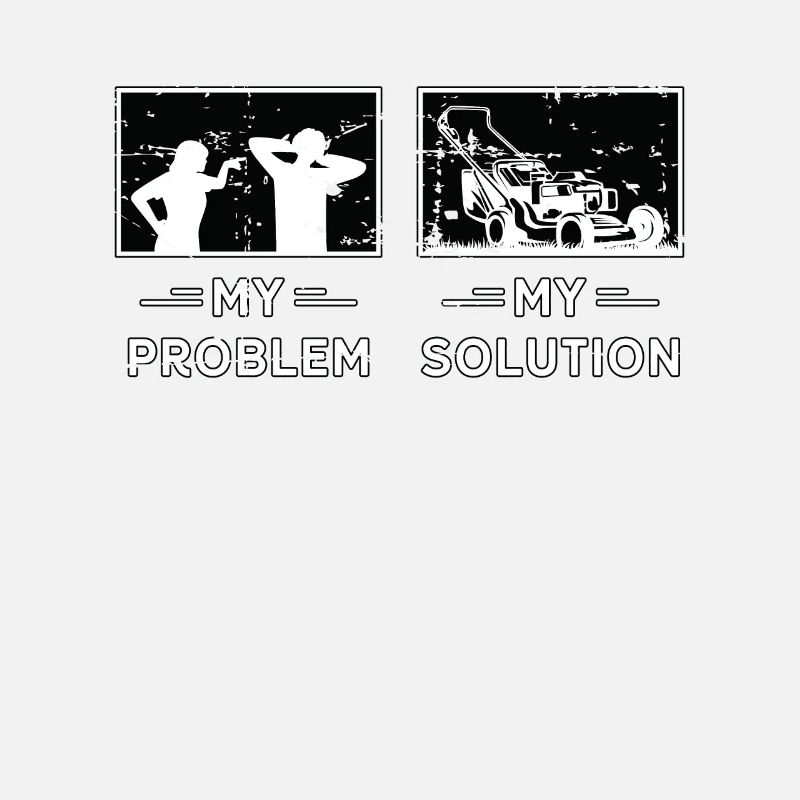 Mower My Problem My Solution Pictogram Dad Mom