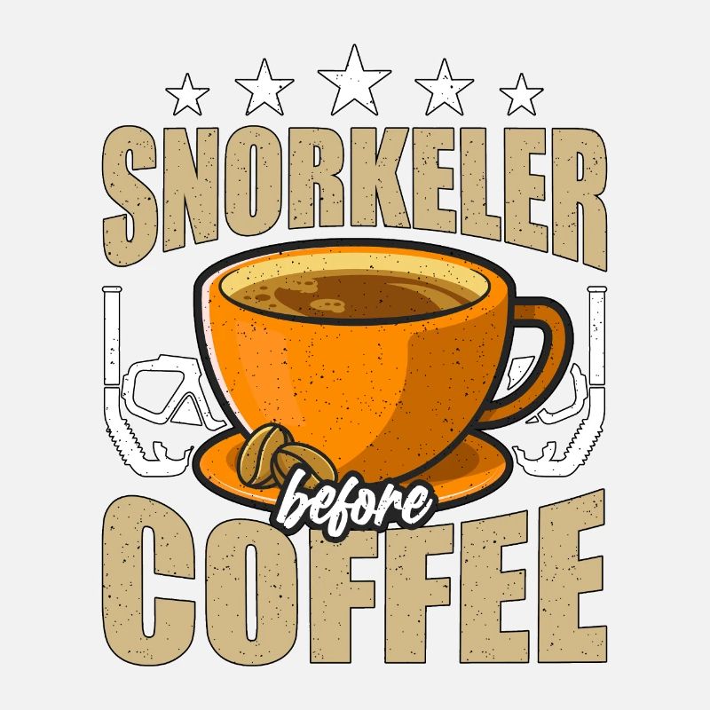 Snorkeler Before Coffee Scuba Diving Coffee Lover