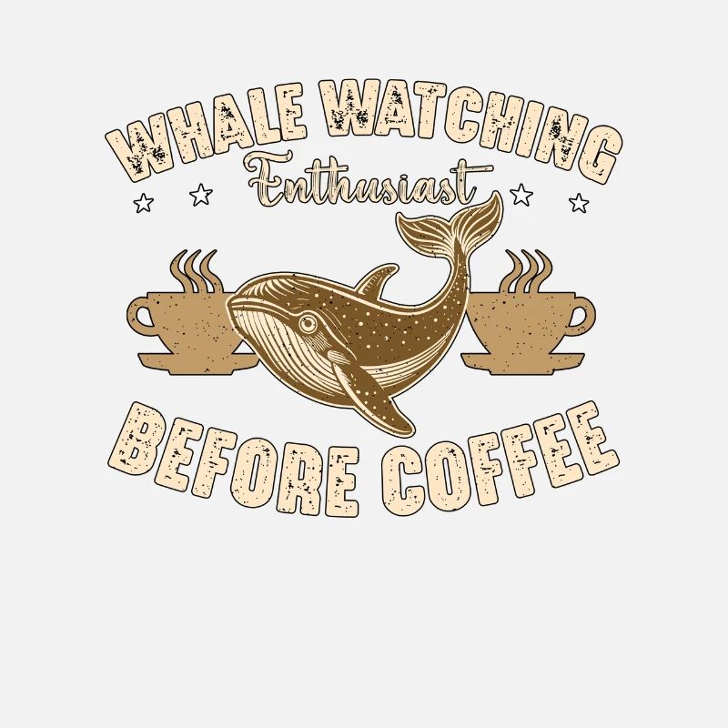 Whale Watching Enthusiast Before Sailing Coffee