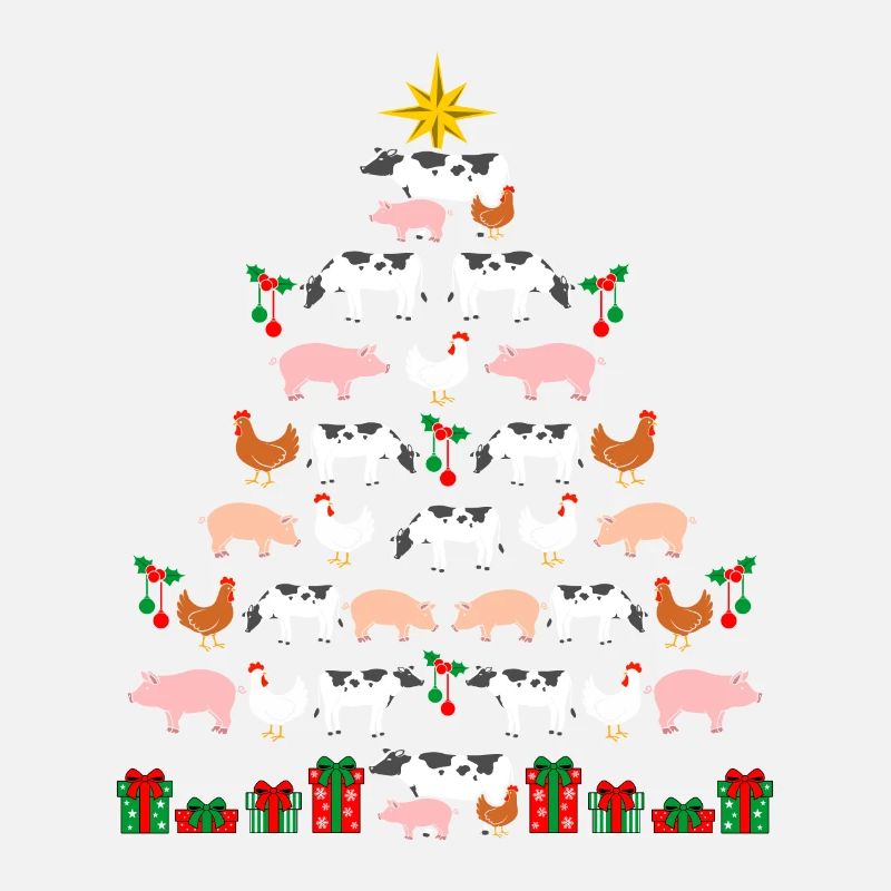 Christmas Tree Farm Pigs Chickens CowsWeihnachtsba