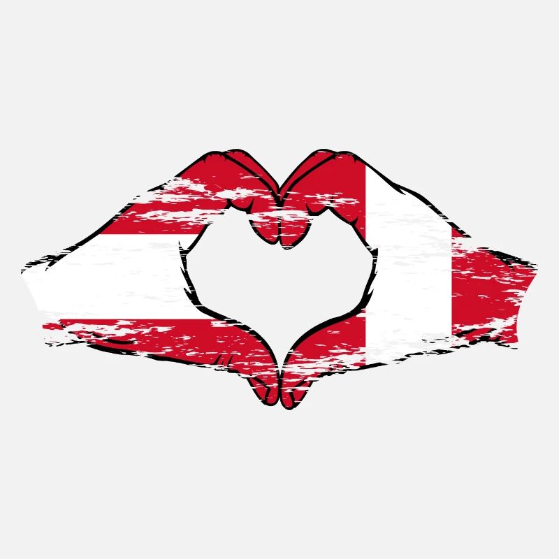 Austria Peru Flag Hands Heart Shape Used