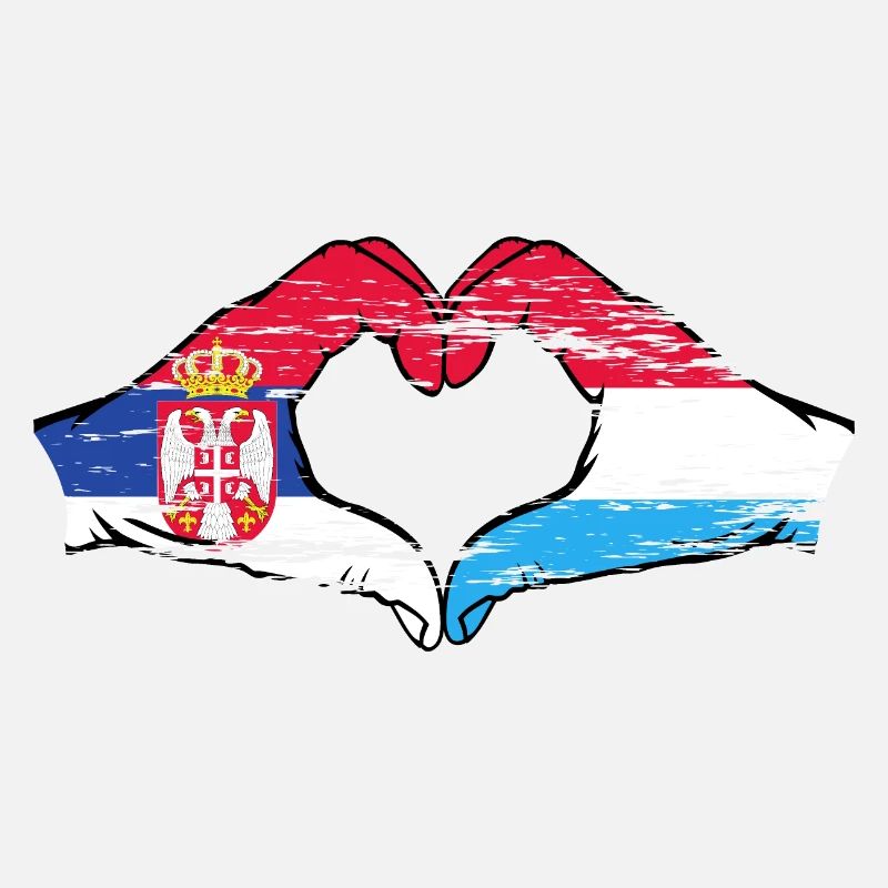 Aiguilles du drapeau de la Serbie Luxembourg en forme de coeur utilisé