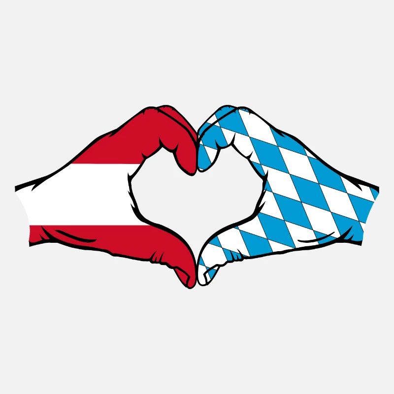 Austria Flag Hands Heart Shape
