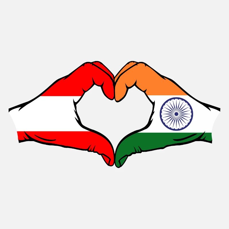 Austria India hands heart shape