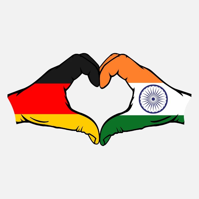 Germany India hands heart shape