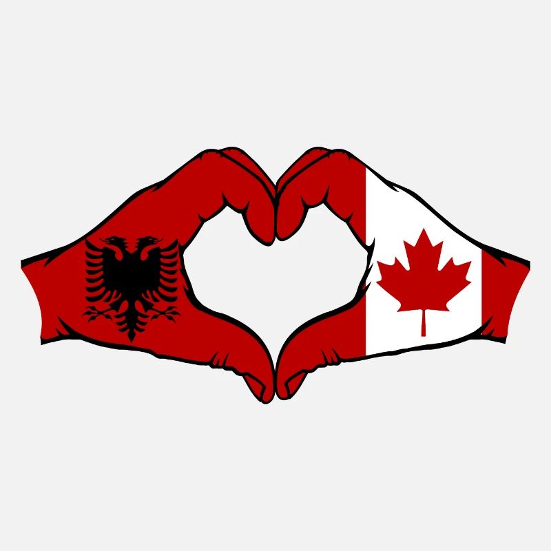 Albania Canada Hands Heart Shape