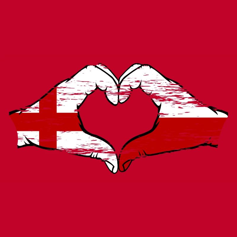Angleterre Pologne drapeau forme coeur utilisé