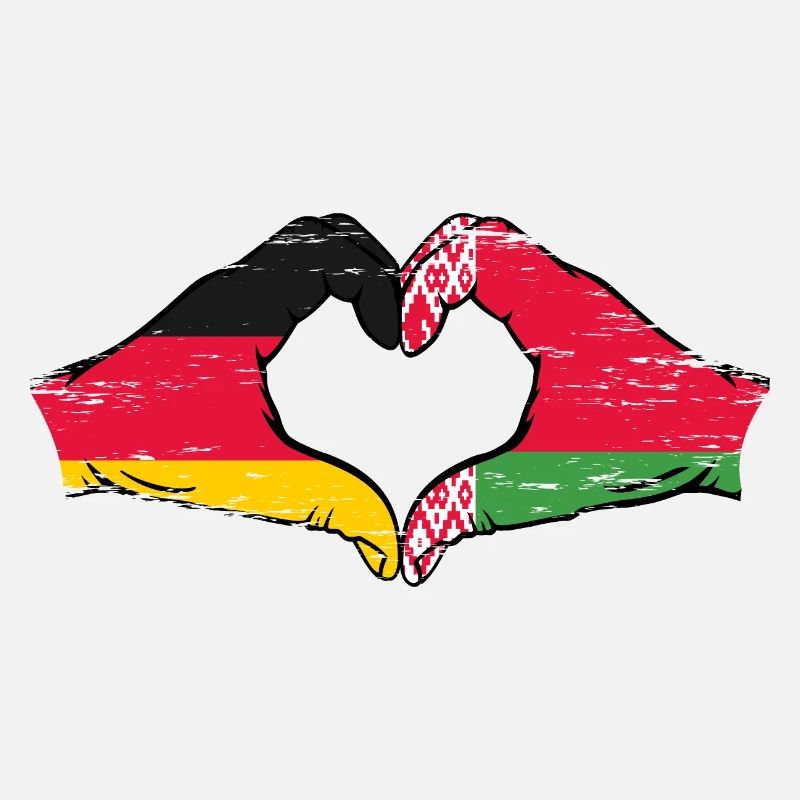 Germany Belarus Flag Hands Heart Shape Used