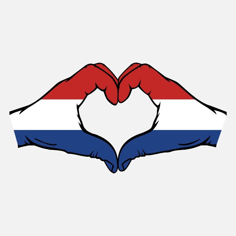 Holland Flag Hands Heart Shape