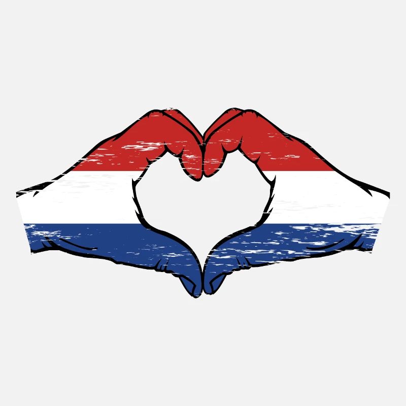 Drapeau de la Hollande mains en forme de coeur utilisé