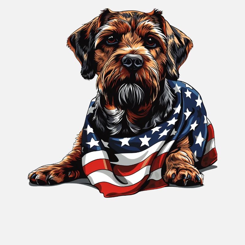 Border Terrier Hund 4. Juli Geschenke mit
