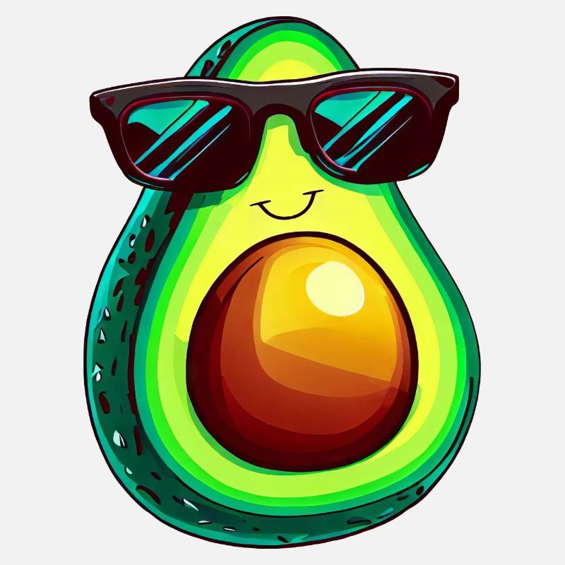 Cooler Avocado mit Sonnenbrille
