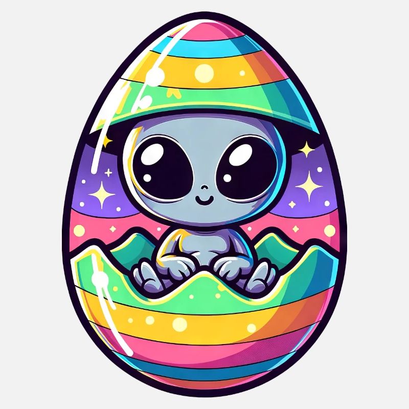 Conception d’éclosion d’oeuf de Pâques extraterrestre : surprise colorée
