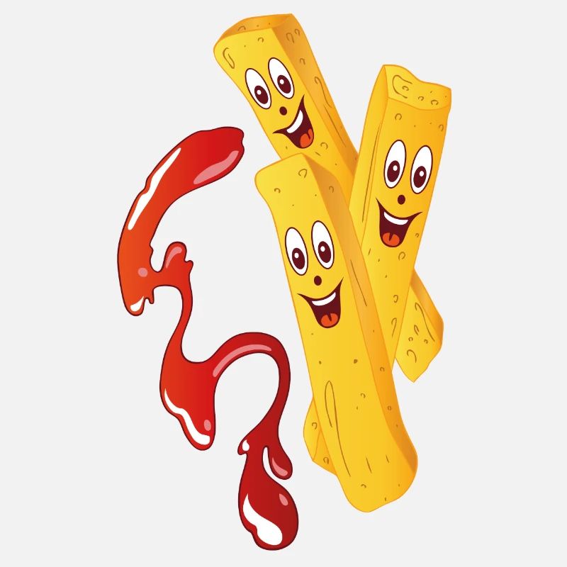 Frites avec des ketchup.