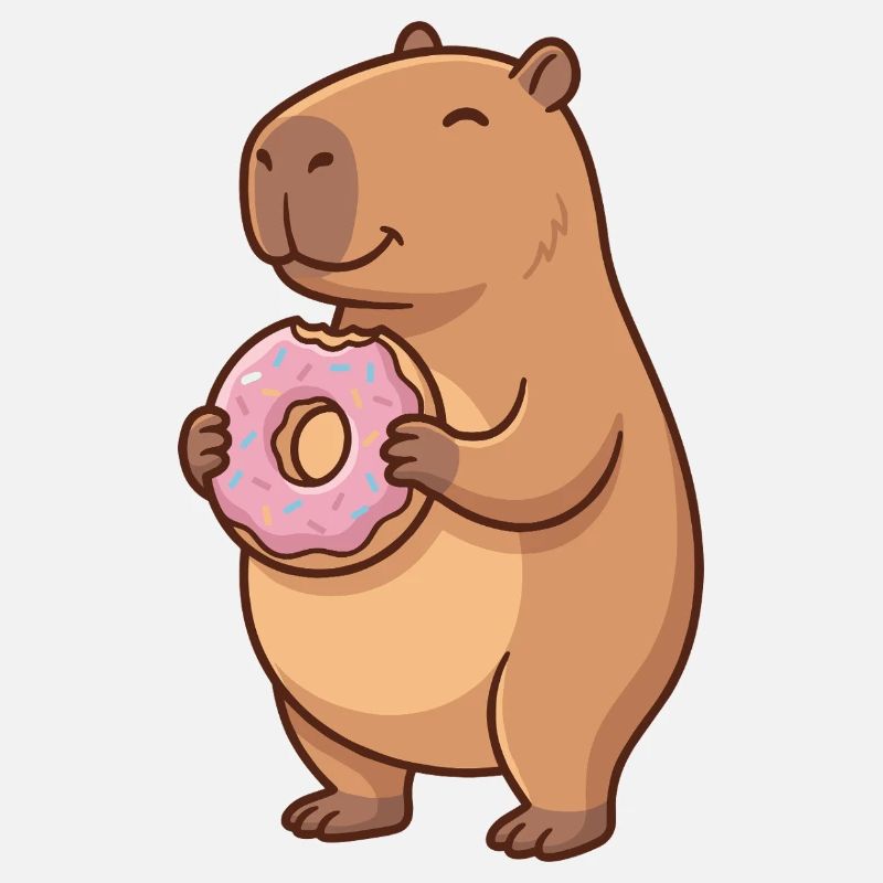 Capybara mit Donut süßes Tiermotiv